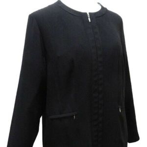 Penningtons Black Long Sleeve Zip Up Sweater Sz 18